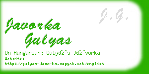 javorka gulyas business card